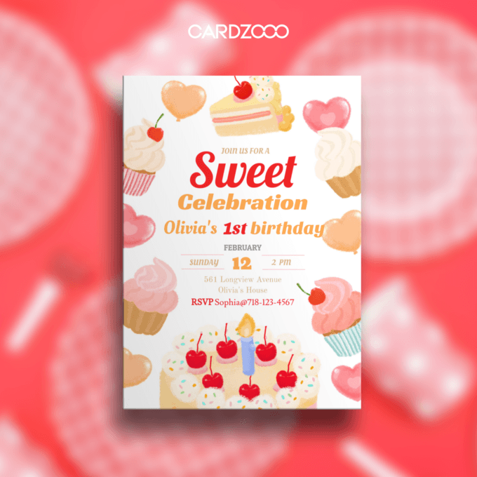 Make Olivia’s big day as sweet as can be with this delightful invitation!