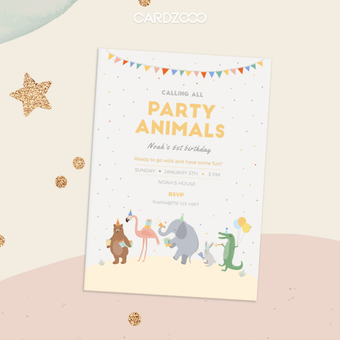 Party Animals Birthday Invitation, Jungle Safari Birthday Party Invite, Template, Calling All Party Animals, DIGITAL DOWNLOAD 230401