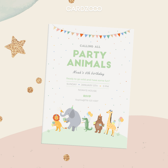 Party Animals Birthday Invitation, Jungle Safari Birthday Party Invite, Template, Calling All Party Animals, DIGITAL DOWNLOAD 230701