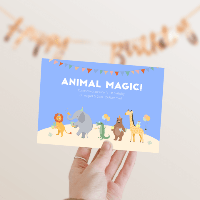 Editable Calling All Party Animals Birthday Invitation Wild One Jungle Zoo Safari Animals Boy Girl Digital Evite Template Printable 232301