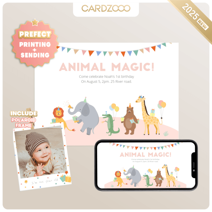 DIGITAL DOWNLOAD | Party Animals Birthday Invitation, Party Animals Invitation | Printable DIY, Templett 233201