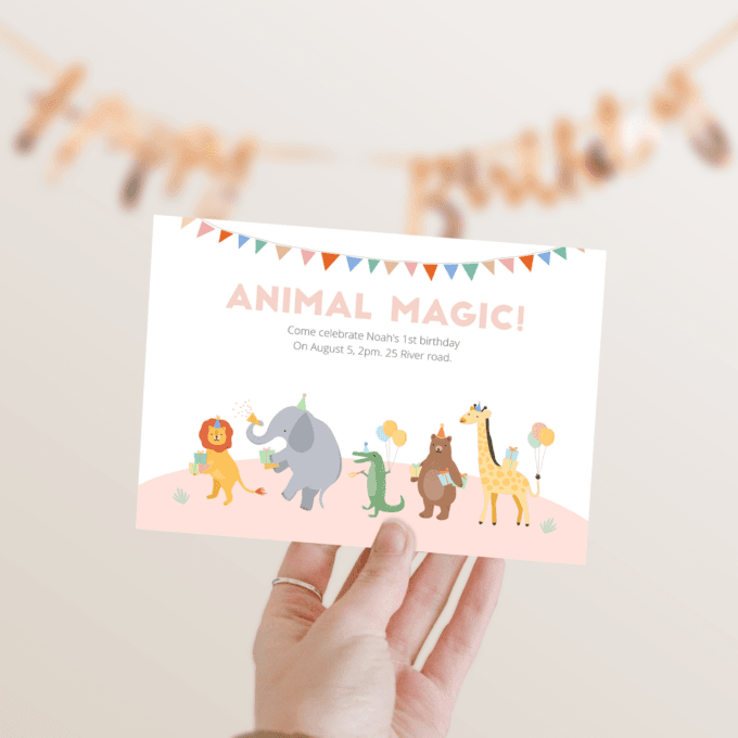 DIGITAL DOWNLOAD | Party Animals Birthday Invitation, Party Animals Invitation | Printable DIY, Templett 233201 - Image 2