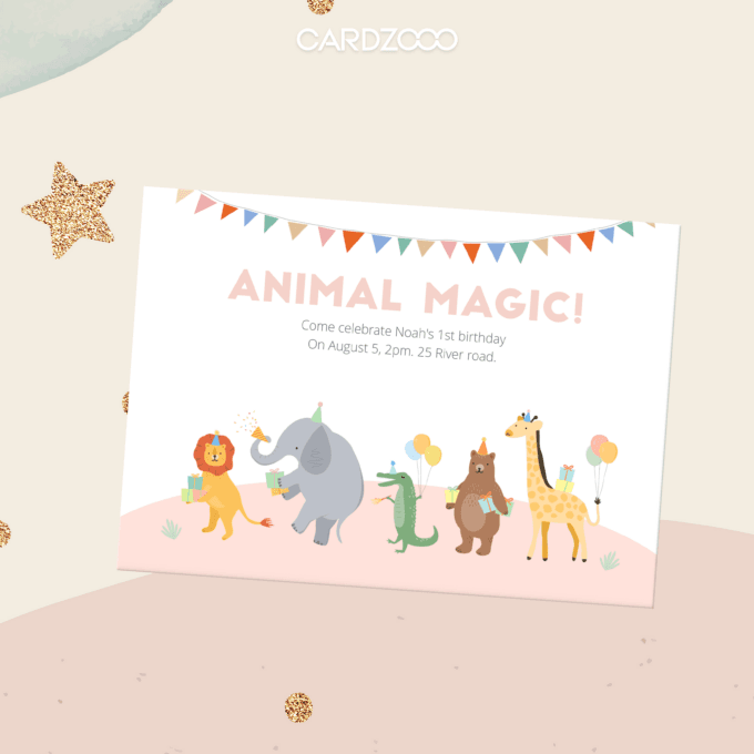 DIGITAL DOWNLOAD | Party Animals Birthday Invitation, Party Animals Invitation | Printable DIY, Templett 233201 - Image 3