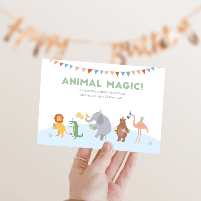 Editable Calling All Party Animals Birthday Invitation Wild One Jungle Zoo Safari Animals Boy Girl Digital Evite Template Printable 233301 - Image 2