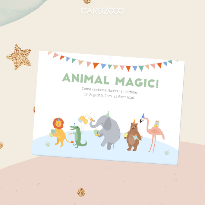 Editable Calling All Party Animals Birthday Invitation Wild One Jungle Zoo Safari Animals Boy Girl Digital Evite Template Printable 233301 - Image 3