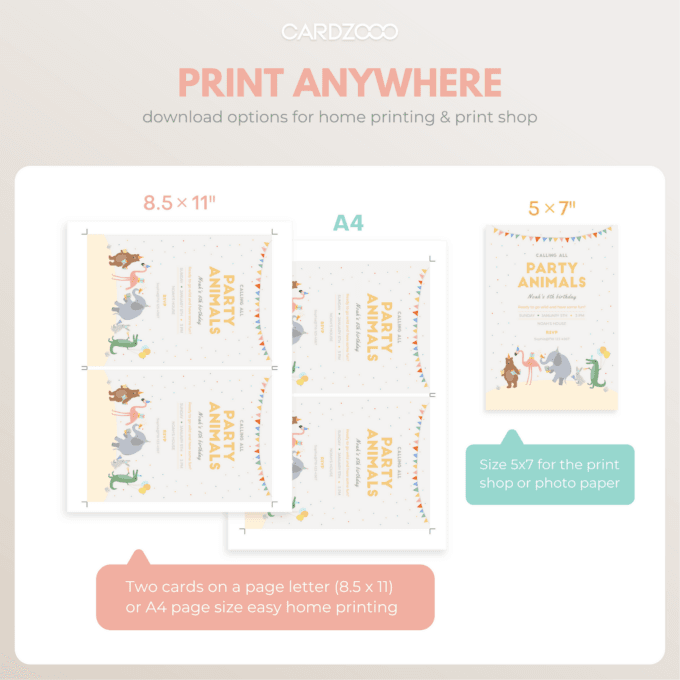 print anywhere, download options for home printing & print shop