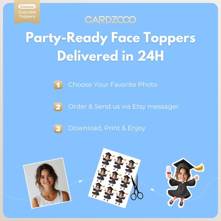 Graduation Custom Face Cupcake Toppers Girl Edition - Image 4