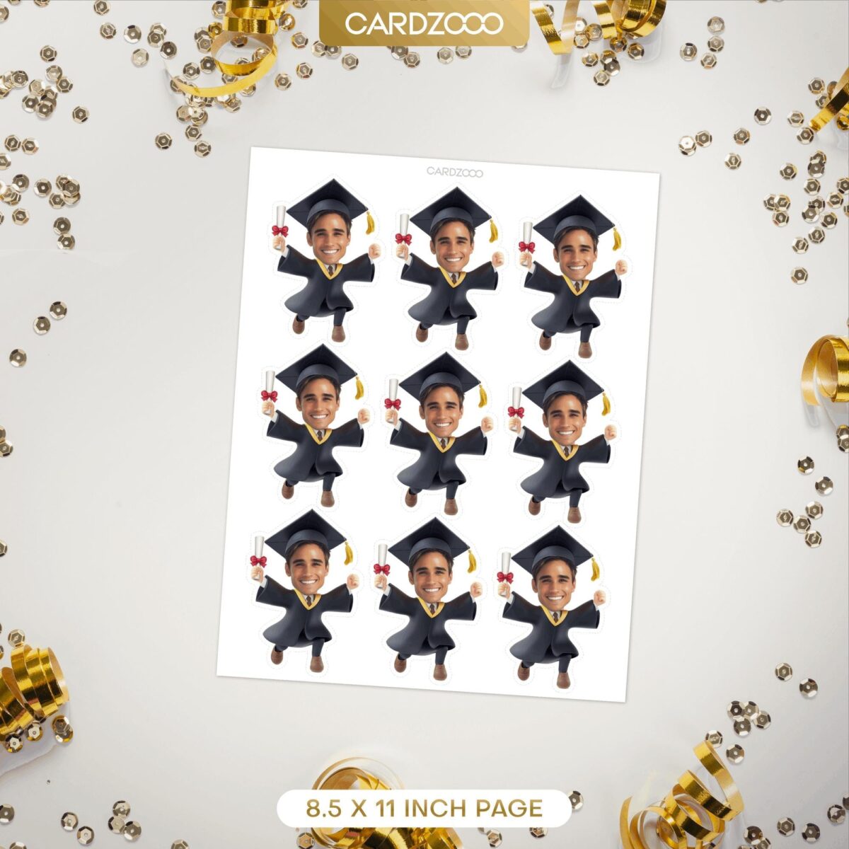 Custom Face Graduation Cupcake Toppers - Image 3