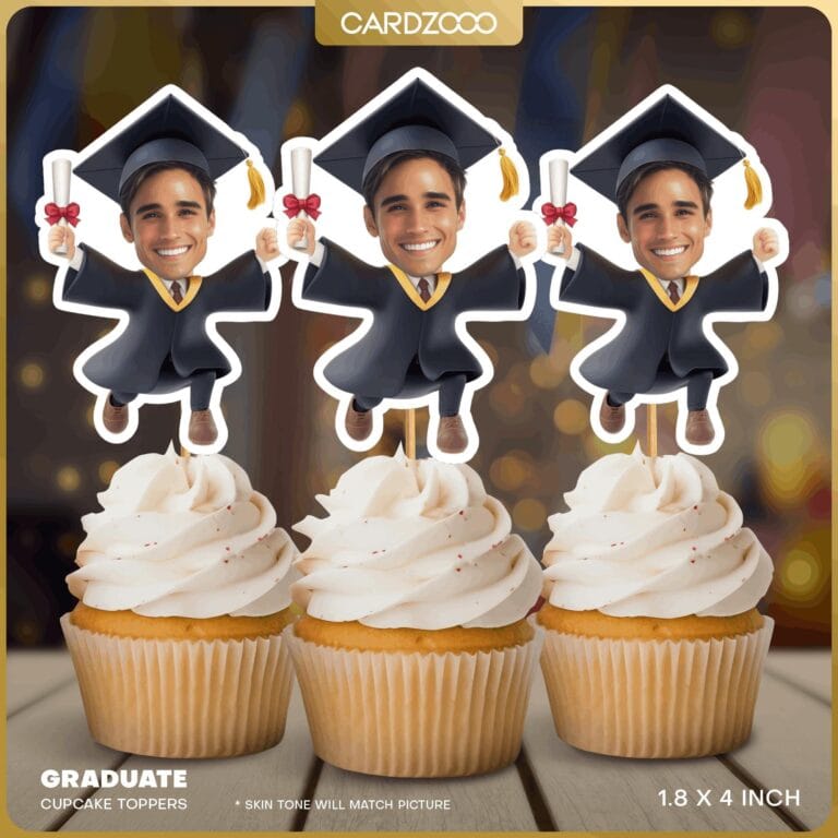 Custom Face Graduation Cupcake Toppers