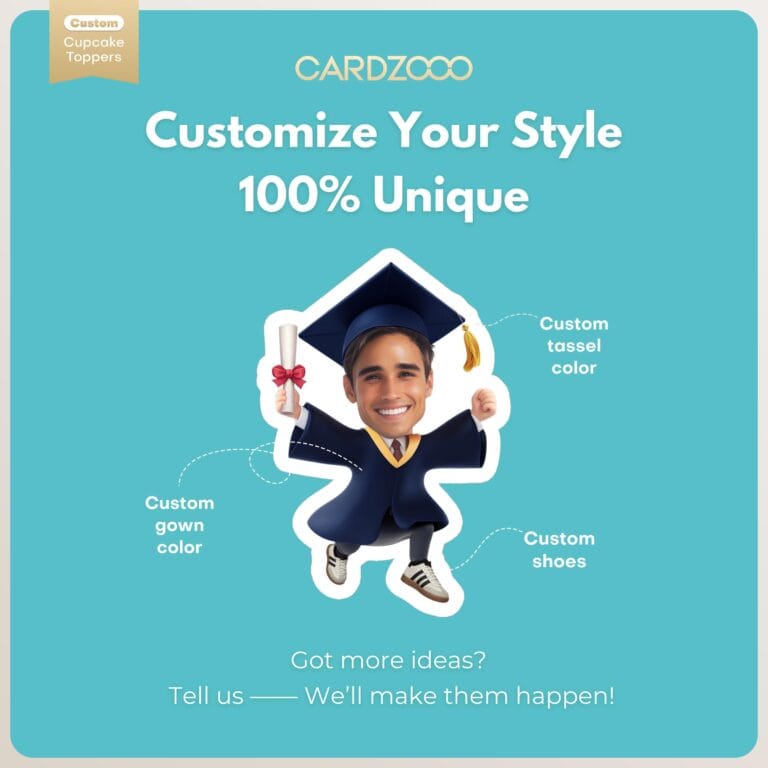 Graduation Face Cupcake Toppers - Image 2