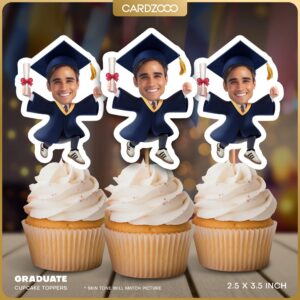 Graduation Face Cupcake Toppers