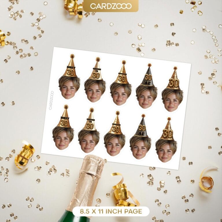 30th Birthday Custom Face Cupcake Toppers - Image 2
