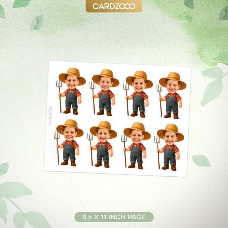 Farmer Custom Face Cupcake Toppers - Image 2