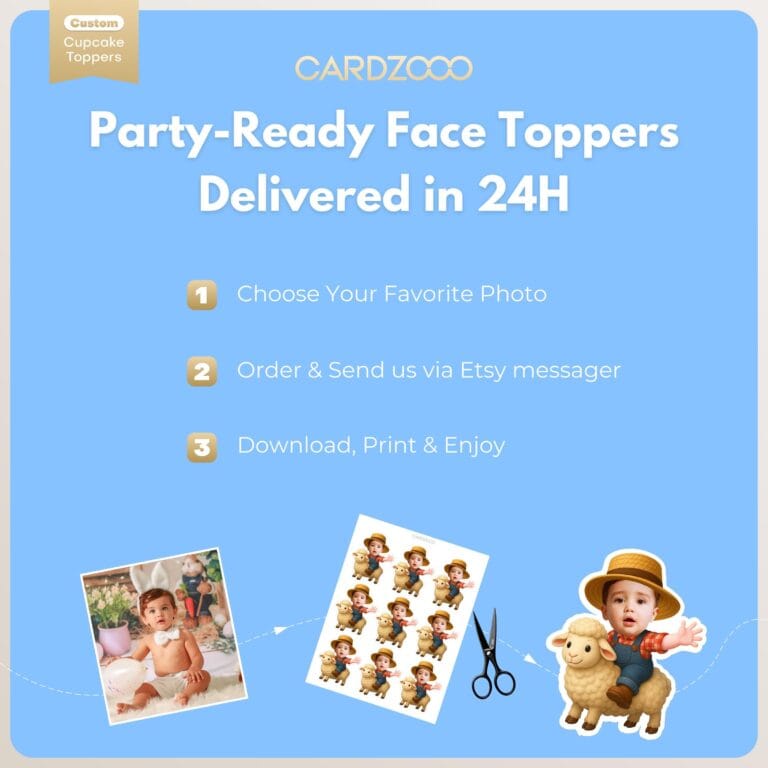 Farmer Personalized Face Cupcake Toppers - Image 3