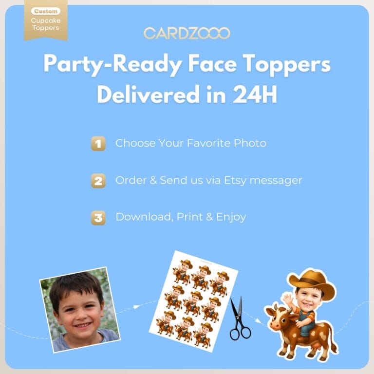 Custom Face Farmer Cupcake Toppers - Image 3