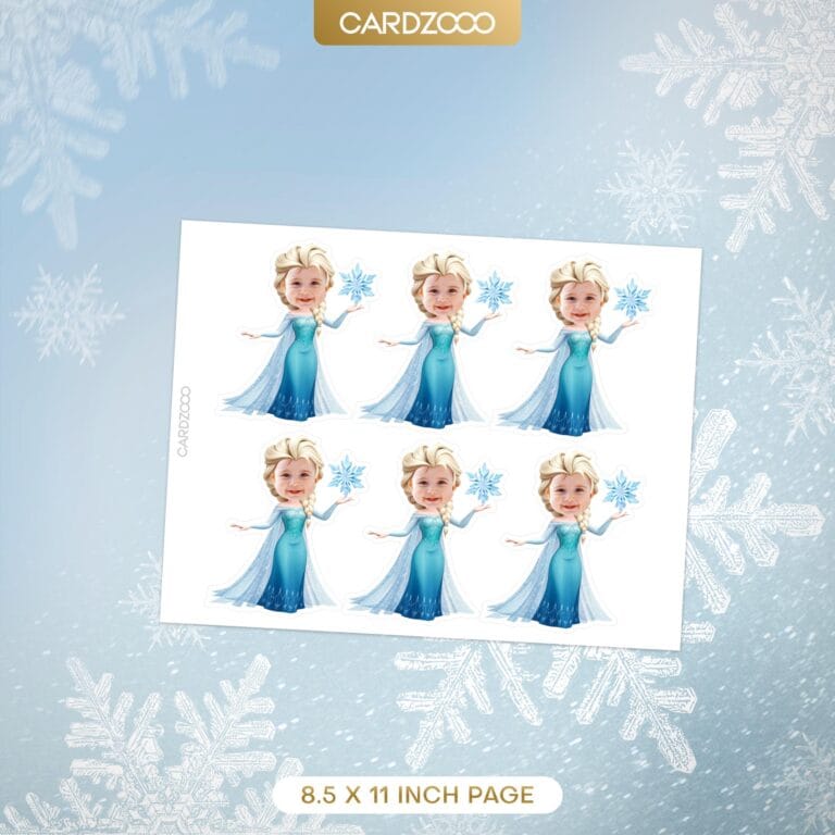 Custom Face Frozen Elsa Cupcake Toppers - Image 2