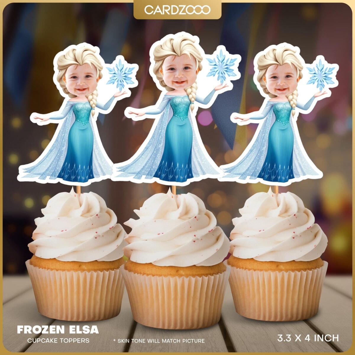 Custom Face Frozen Elsa Cupcake Toppers