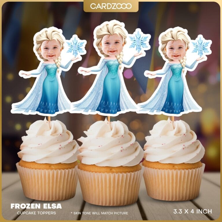 Custom Face Frozen Elsa Cupcake Toppers