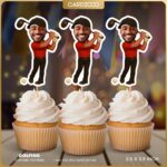 Custom Face Golf Cupcake Toppers Tiger Woods Edition