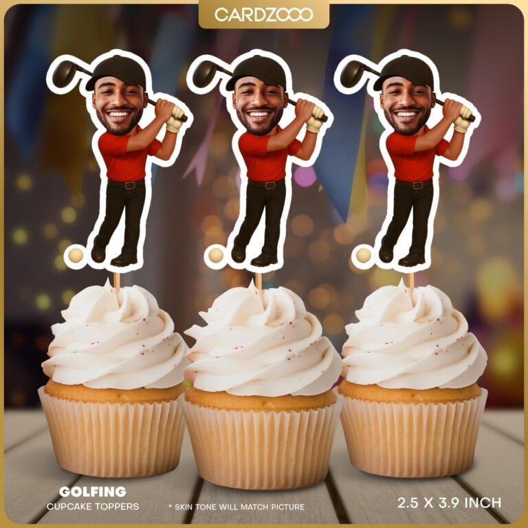 Custom Face Golf Cupcake Toppers Tiger Woods Edition