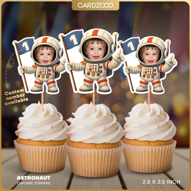Custom Face Astronaut Cupcake Toppers