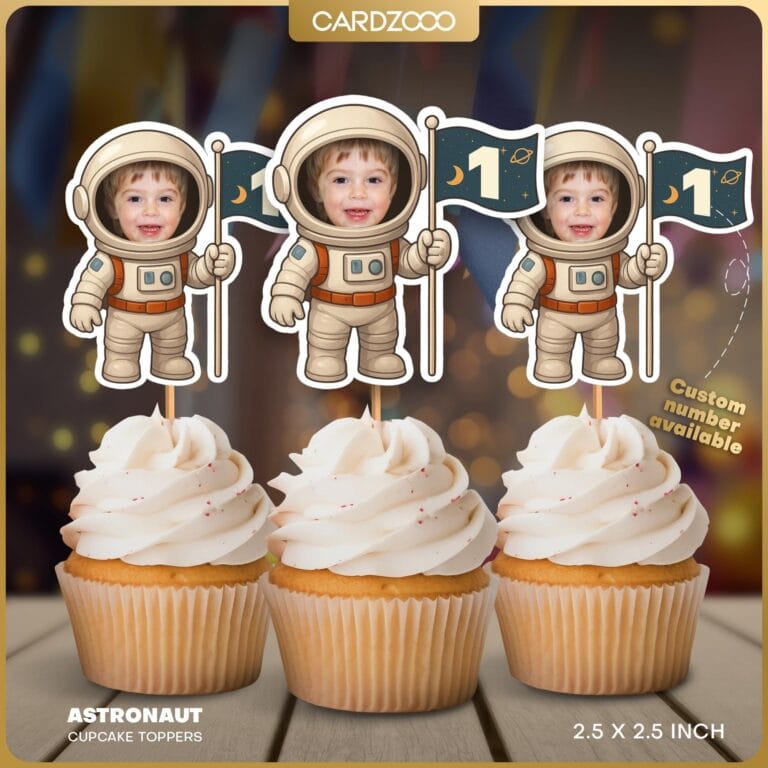 Astronaut Custom Face Cupcake Toppers