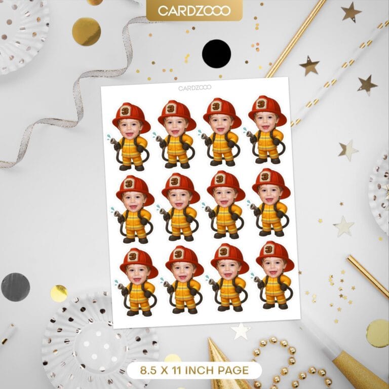 Custom Face Firefighter Cupcake Toppers - Image 2