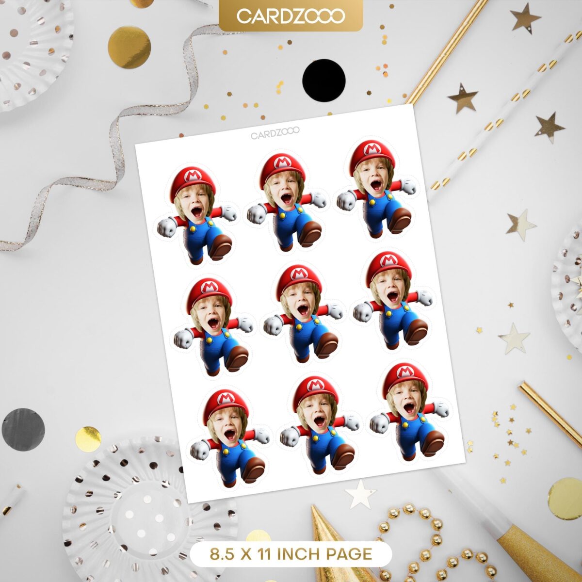 Super Mario Personalized Face Cupcake Toppers - Image 2