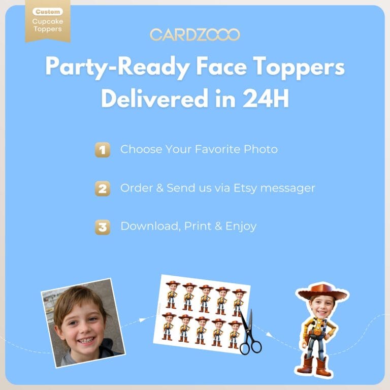 Cartoon Hero Custom Face Cupcake Toppers - Image 3