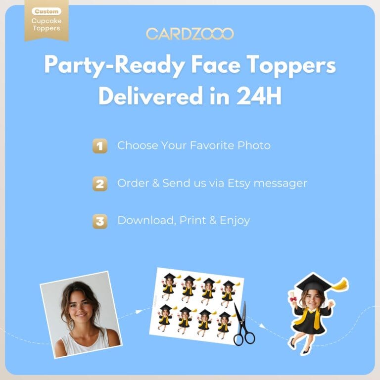 Graduate Custom Face Cupcake Toppers With Sash - Image 4