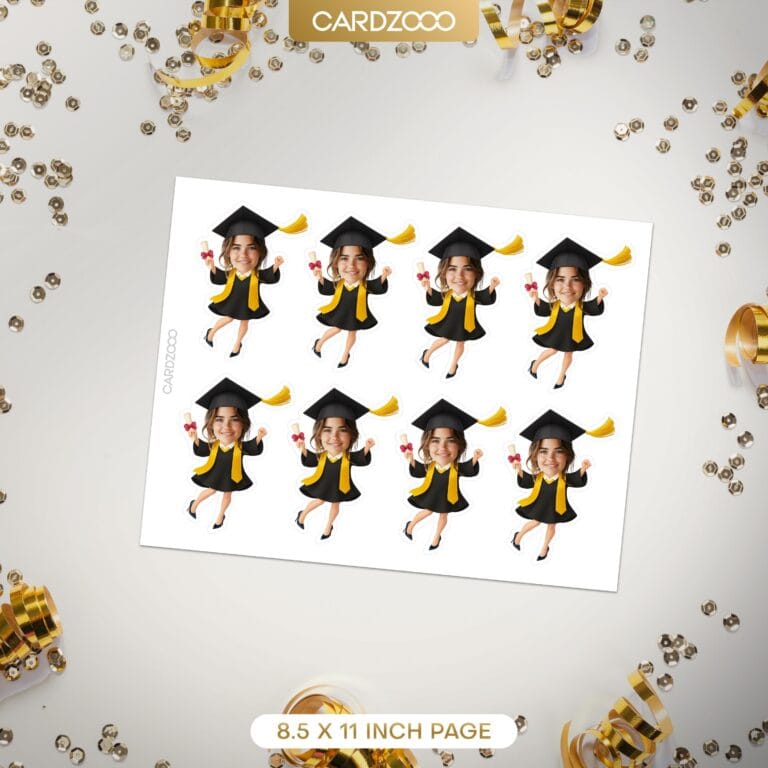 Graduate Custom Face Cupcake Toppers With Sash - Image 3