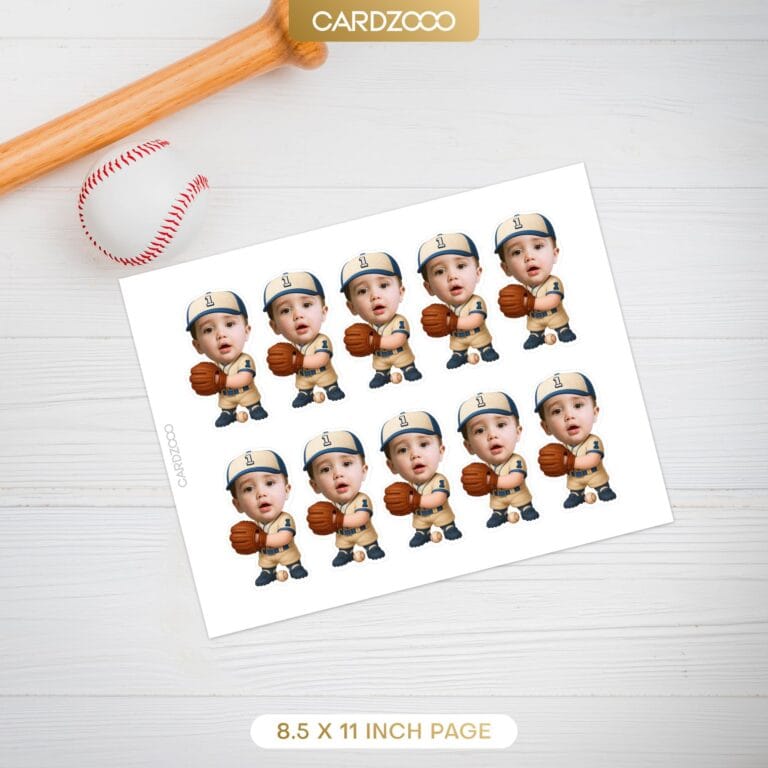 Kids Baseball Pitcher Custom Face Cupcake Toppers - Image 2
