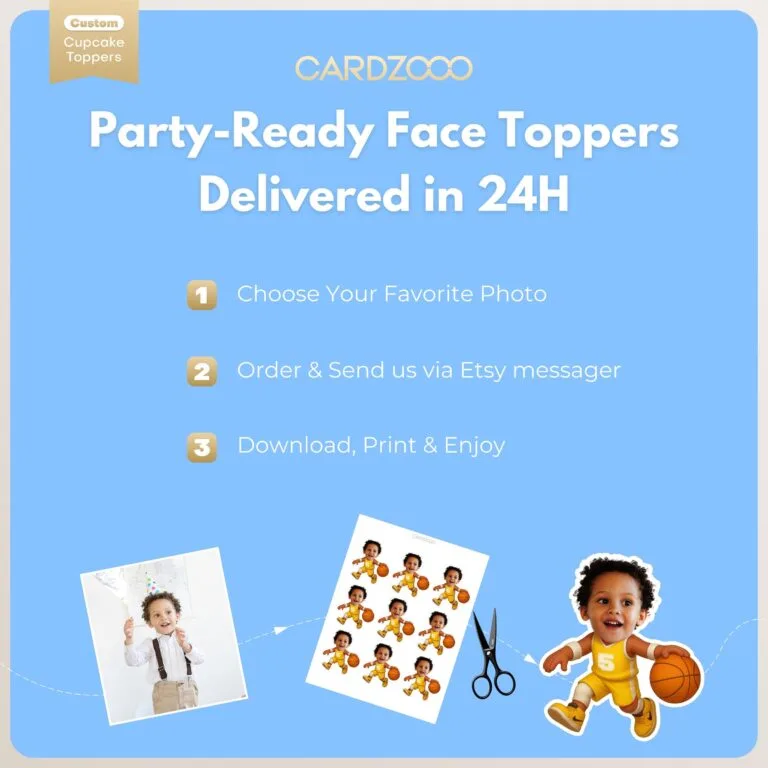 Basketball Custom Face Cupcake Toppers - Image 3