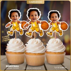 Basketball Custom Face Cupcake Toppers