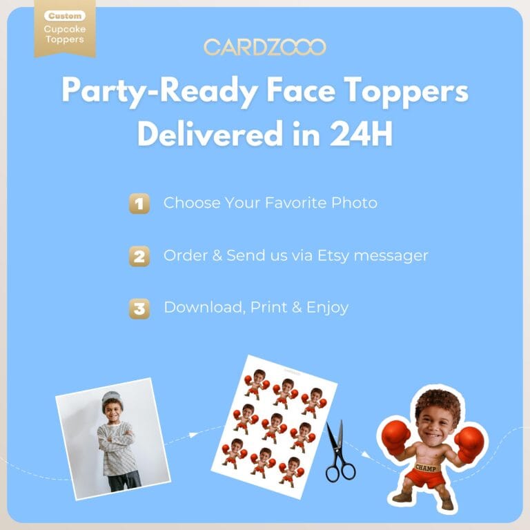 Boxing Custom Face Cupcake Toppers - Image 3