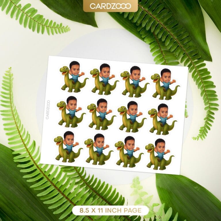 Custom Face Dinosaur Rider Cupcake Toppers - Image 2