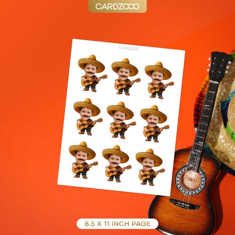 Custom Face Fiesta Sombrero Musician Cupcake Toppers - Image 2
