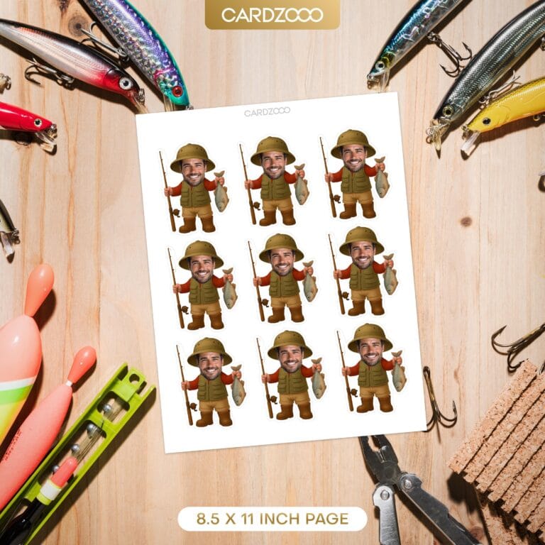 Custom Face Fisherman Cupcake Toppers - Image 2