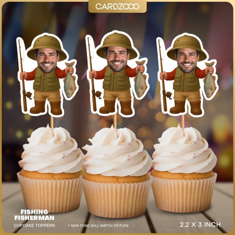 Custom Face Fisherman Cupcake Toppers