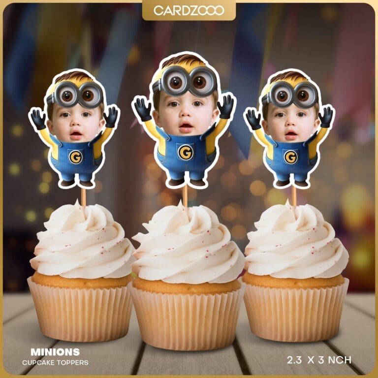 Minions Custom Face Cupcake Toppers