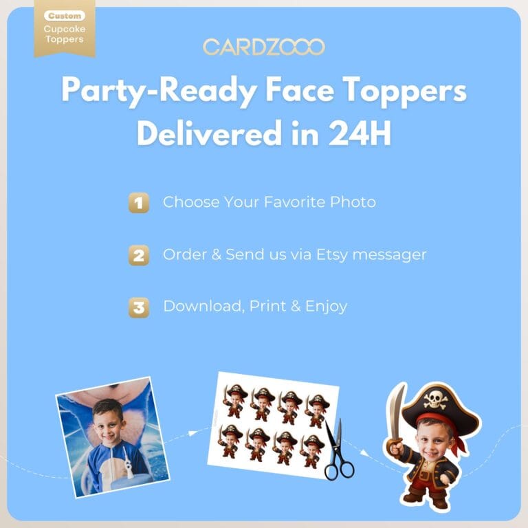 Pirate Custom Face Cupcake Toppers - Image 3