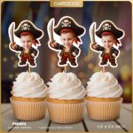 Pirate Custom Face Cupcake Toppers
