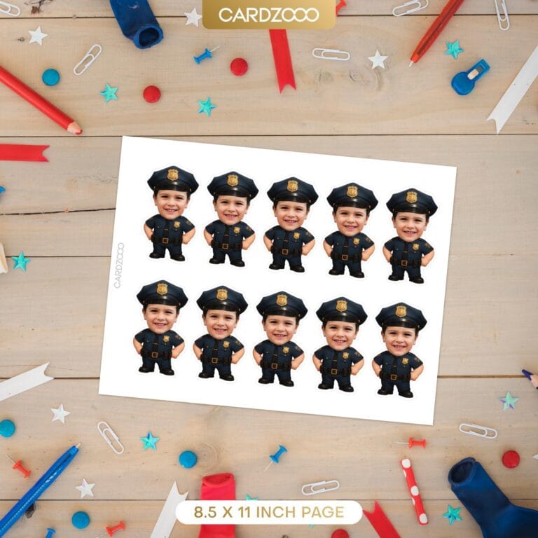 Police Officer Custom Face Cupcake Toppers - Image 2