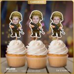 Custom Face Soldier Cupcake Toppers