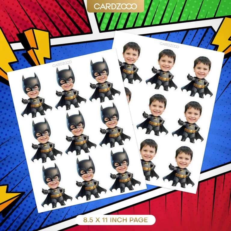 Comic Book Superhero Custom Face Cupcake Toppers - Image 2