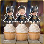 Comic Book Superhero Custom Face Cupcake Toppers