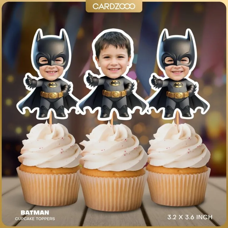 Comic Book Superhero Custom Face Cupcake Toppers