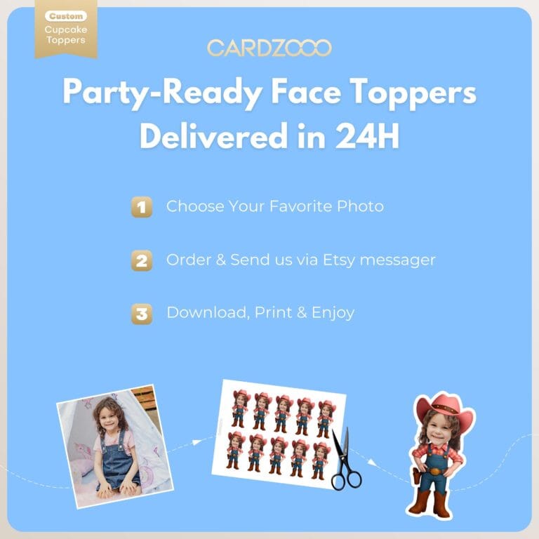 Cowgirl Custom Face Cupcake Toppers - Image 3