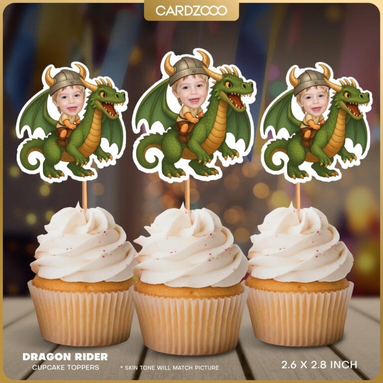 Dragon Rider Custom Face Cupcake Toppers