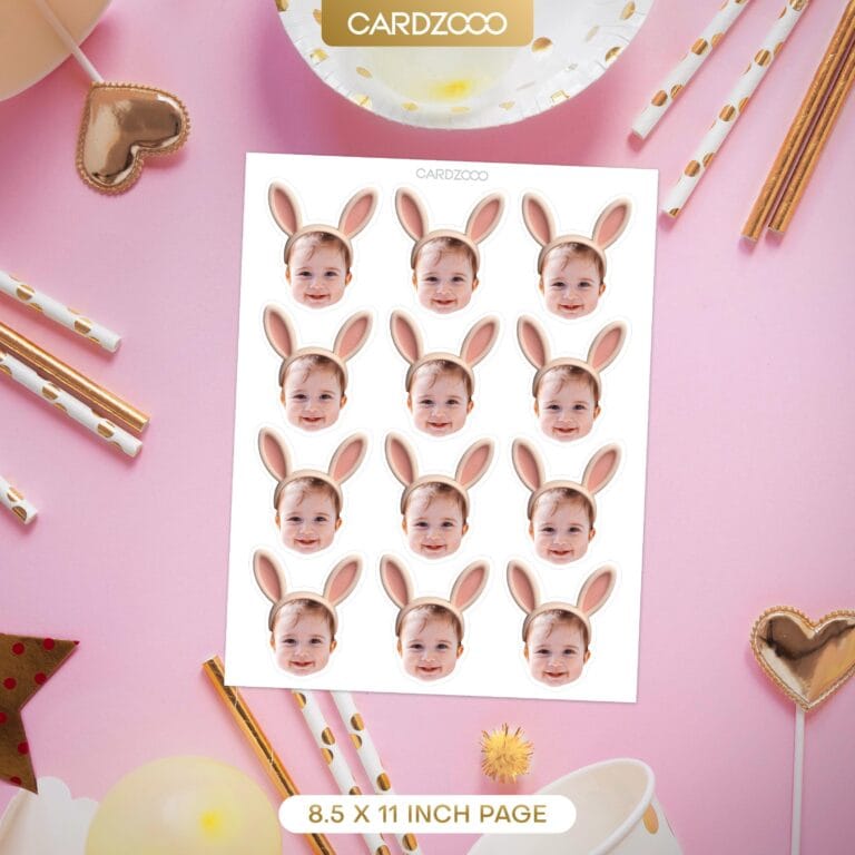 Easter Bunny Ears Custom Face Cupcake Toppers - Image 2